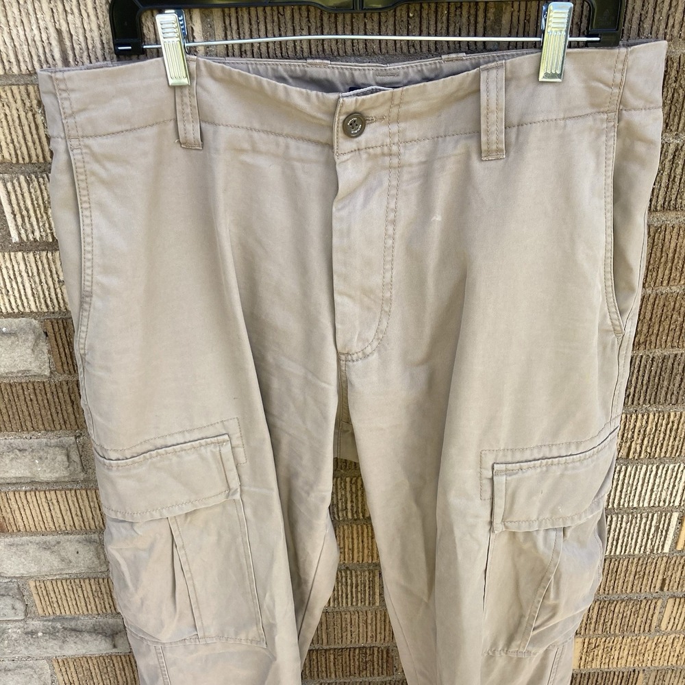 Banana Republic 36x34 Khaki Cargo Pants Relaxed Fit Paratrooper Y2K